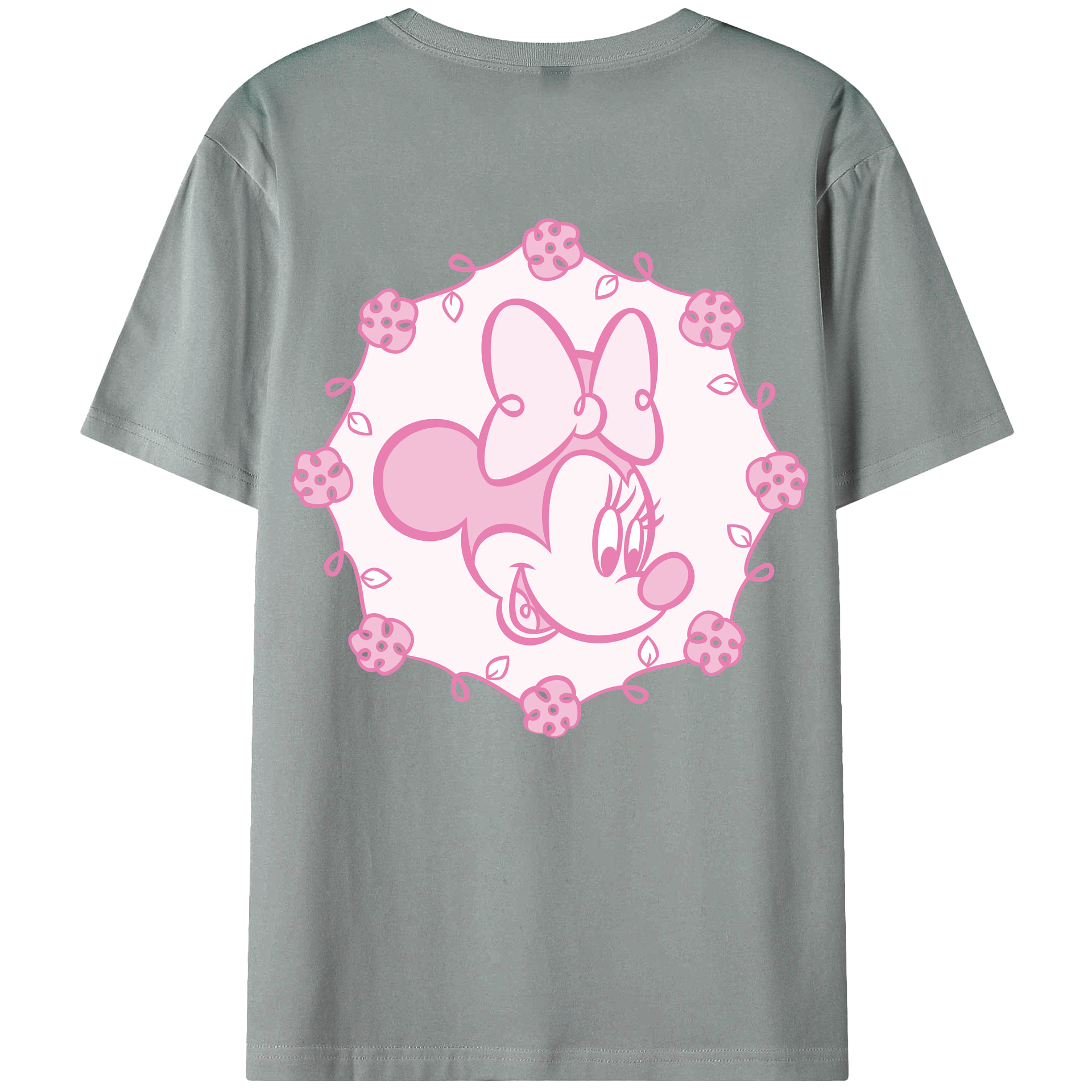 ミッキーマウス Mickey Mouse 綿100％ メンズ半袖Tシャツ（バックプリント） 通気性